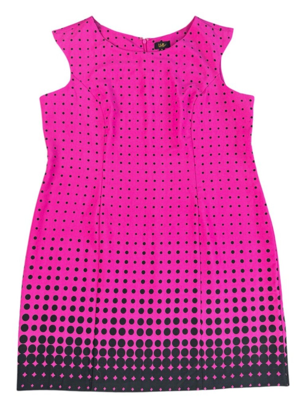ILE New York Polka Dot Sheath Dress Pink Black Women's Plus Size 18